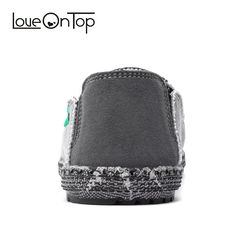 Loveontop Для мужчин; парусиновая обувь без застежки, на плоской подошве, Мокасины, удобная обувь из облегченного материала большого размера мужские повседневная обувь новые летние модные