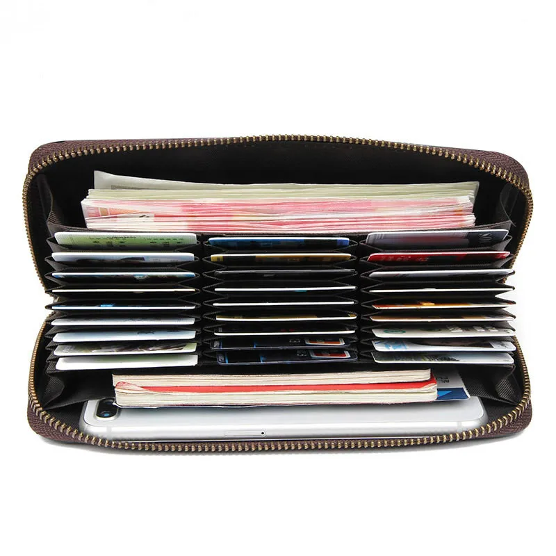 

Genuine Leather Unisex Card Holders Wallet Split Business RFID Cards Wallet High Capacity Female Credit Holders Purses