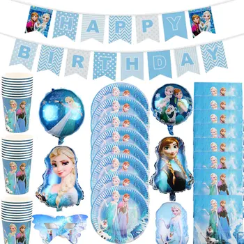 

Frozen Disposable Paper Tableware Cup Tablecloth Birthday Party Decorations supplies for party Christmas