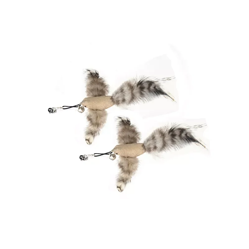 Suction Cup Simulation Bird Interactive Cat Toy Detachable Replacement Feather Bird for Kitten Teaser Play Chase Cat Stick Toys 
