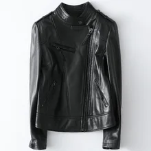 

MEWE Women Spring Genuine Real Sheep Leather Jacket H42