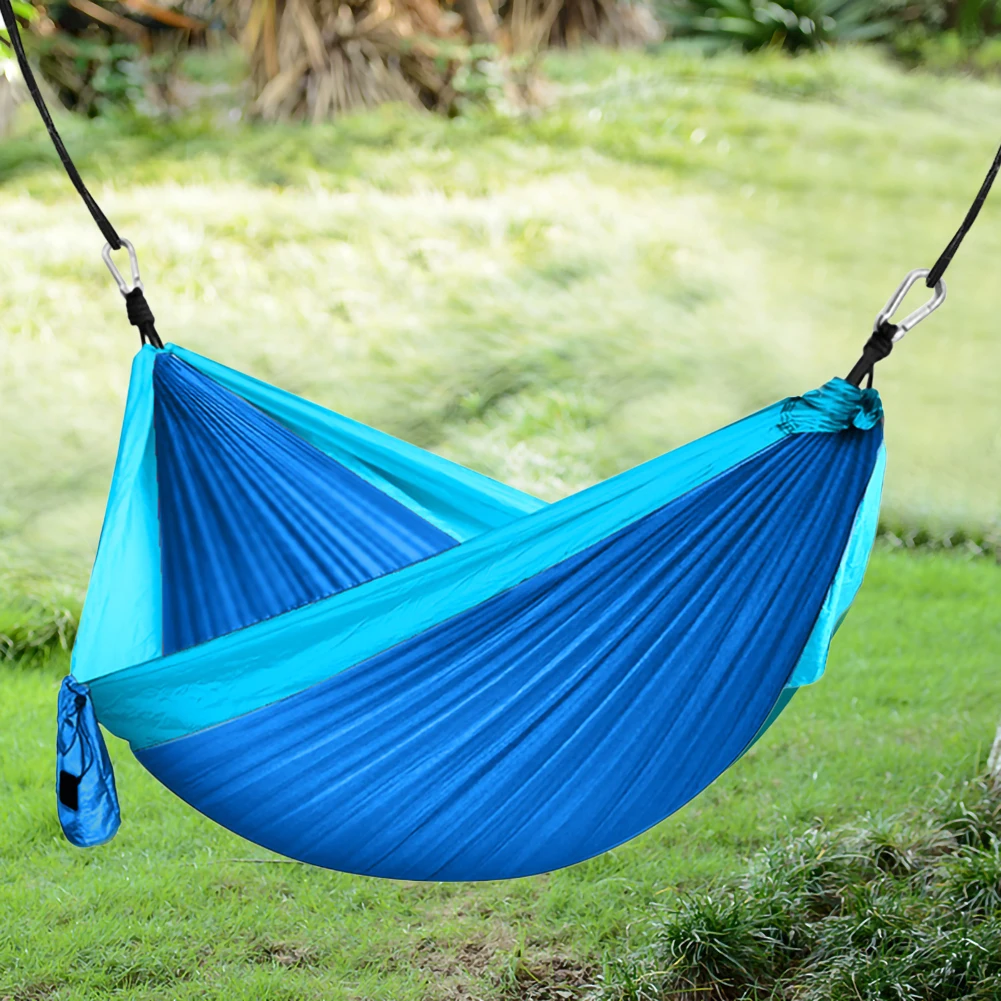 Mobiliário ao ar Portátil Acampamento Parachute Hammock Survival Jardim Livre Lazer Dormir Viagem Dupla Pendurado Cama Dropship 260*140 9 Esteira de acampamento
