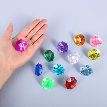 

70 Mixed Acrylic Diamond Gems Faceted Beads Pirate Birthday Wedding Table Vase Filler Plastic Gems For Party Decoration 32mm