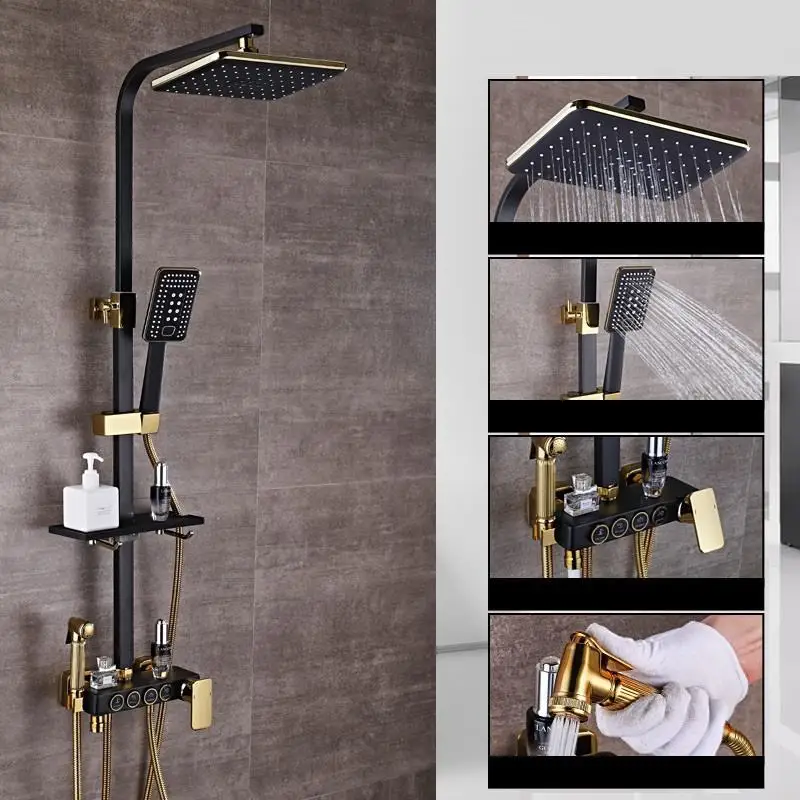 Version O De Preto Douchette углублённые встраиваемые Doccia handdouche дуще Ducha Prysznic Duschset Eletrico Chuveiro сделать Banheiro душ набор для душа - Цвет: Version O