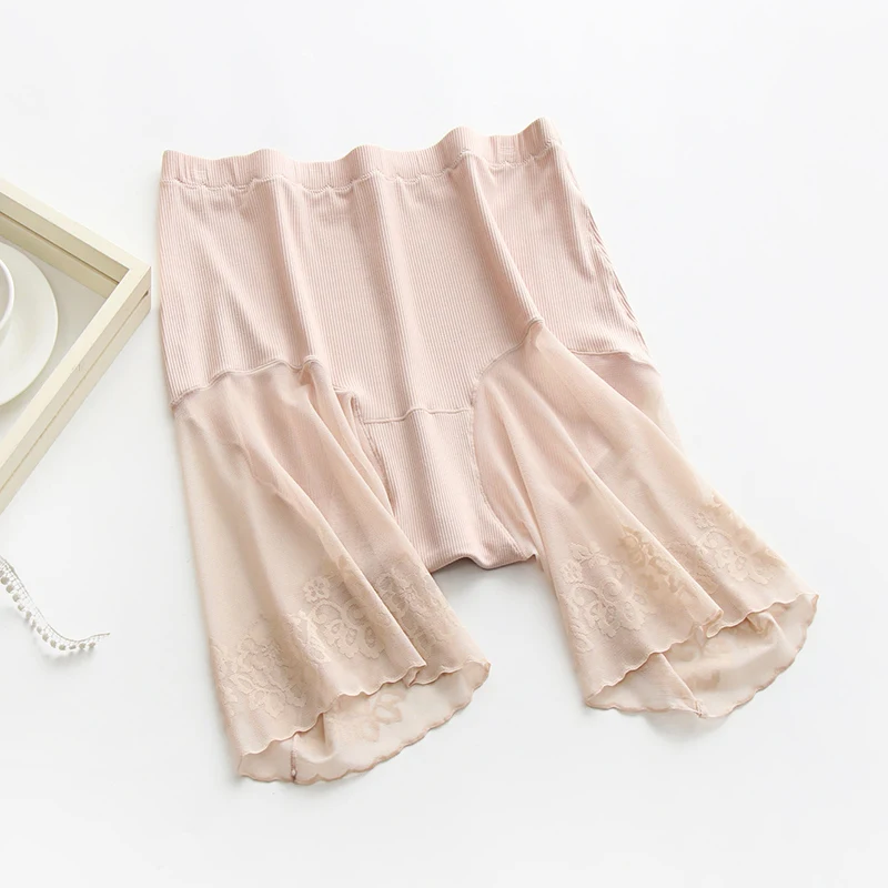 Plus Size Shorts Under Skirt Sexy Lace Anti Chafing Thigh Safety Shorts Ladies Pants Underwear Large Size Safety Pants Women safety shorts safety pants