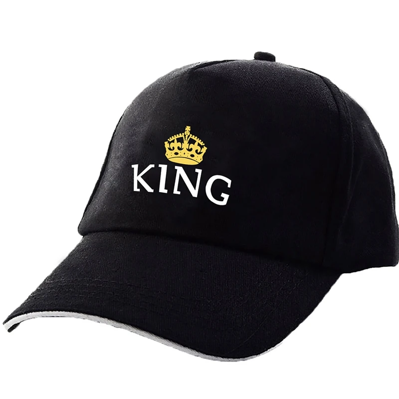 Новинка, бейсбольная кепка KING QUEEN, корона, вышивка, бейсболка, акриловая Кепка для мужчин и женщин, подарки для влюбленных, хип-хоп кепка, s, регулируемая - Цвет: BK1