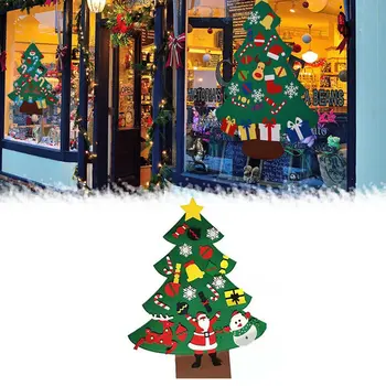 

DIY Felt Christmas Tree Decorations Kids Gifts Xmas Tree Door Wall Hanging Ornaments Artificial Tree for Home Navidad Decor 2021