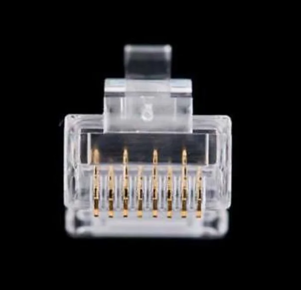 100 шт. RJ45 сетевой модульный разъем 8P8C CAT5e Кабельный разъем конец проходной через
