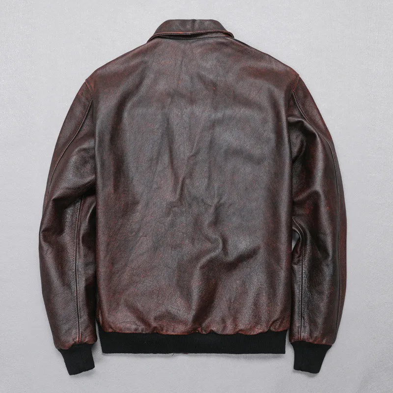 TOP New arrival Men Genuine Leather Jacket Casual Cow Skin Jackets Cheap Sale Russia Free Shipping