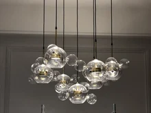 Lamp.led-Light Iron-Glass Bubbles Golden-Chandelier Postmodern Dinning-Room for Foyer