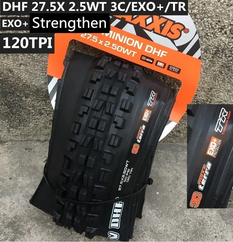 DHF27.5X2.5WT3CEXOTR MAXXIS Высокая роликовая велосипедная шина 26 27,5 бескамерная готовая TR 26*2,4 27,5*2,4 2,5 шины для горного велосипеда Складные шины MINION DHF DHR - Цвет: DHF27.5X2.5WT3CEXOTR