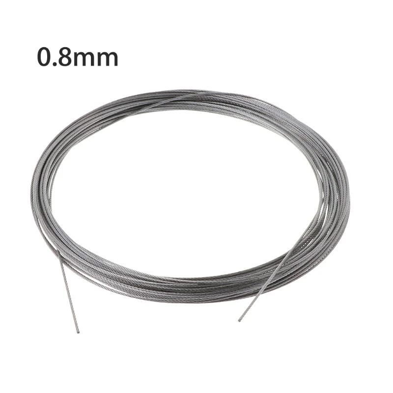 0.8~6mm Cable Wire Rope Stainless Steel Flexible Clothesline Pipe PVC 1,5,10M
