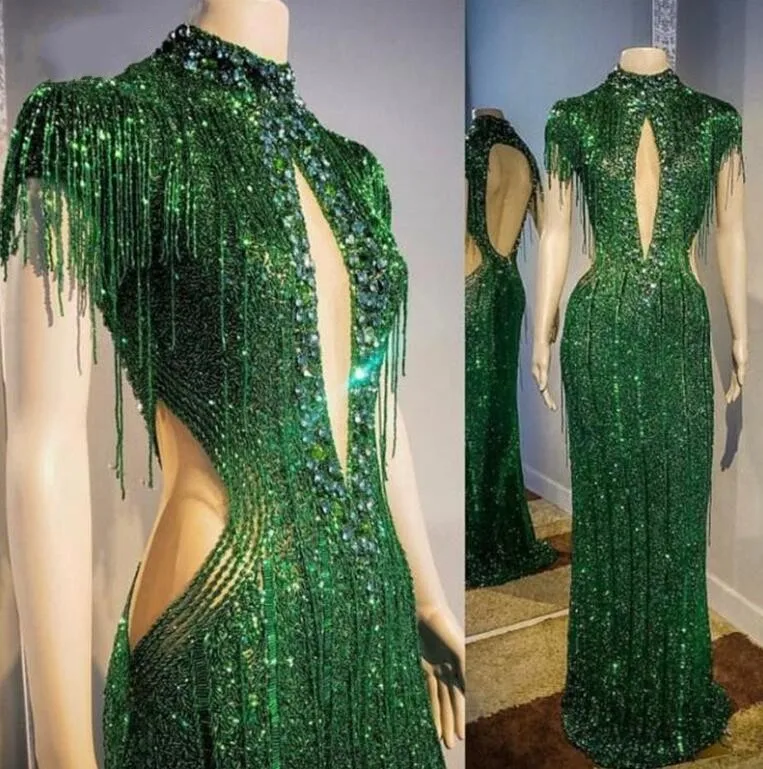 Великолепное вечернее платье abiye на заказ, вечерние платья с кристаллами и бисером, скромное вечернее платье зеленого цвета, Vestido Longo