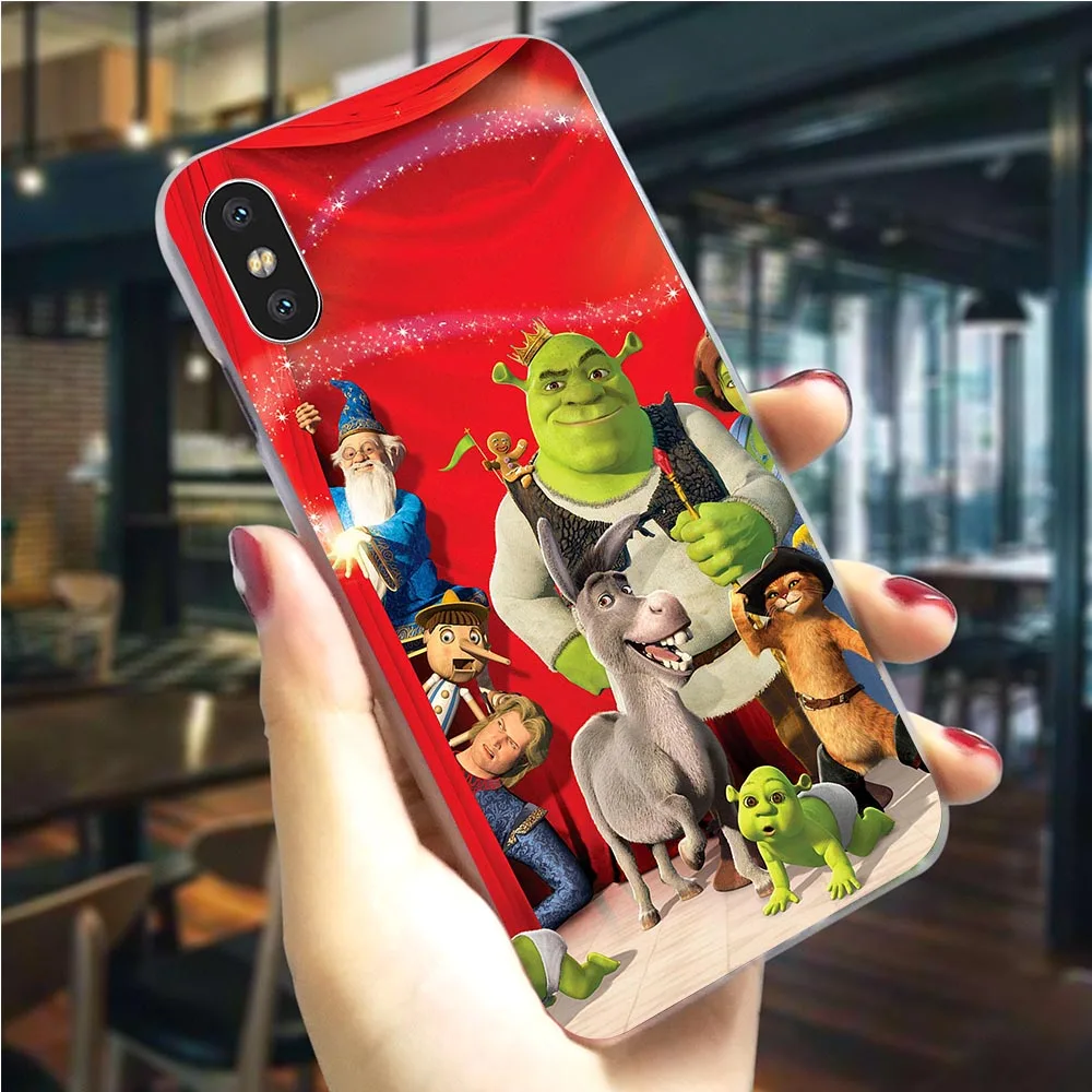 Защитный зеленый чехол для телефона Shrek для iPhone XR 5 5S SE 6 6 S/6 6S Plus 7 8/7 8 Plus X XS Max жесткий чехол - Цвет: K2517511