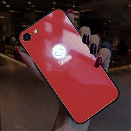 red Yagoo умный светодиодный светящийся чехол для телефона для Apple iPhone X XS XR MAX 6 6S 7 8 Plus чехол s задняя крышка милые животные Funda роскошный силиконовый - Цвет: red