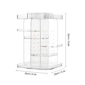 

Hot 20 Grid Transparent Makeup Organizer 360 Degree Cosmetic Display Case Storage Box DIY Adjustable Makeup Organizer Storage Ca