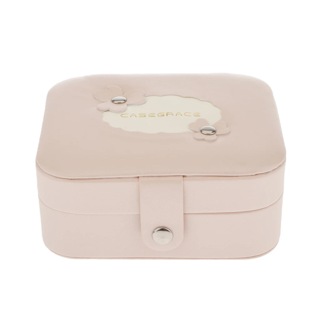Light Pink Ювелирные изделия коробка-органайзер для ювелирных украшений зеркальный чехол для путешествий - Color: Light Pink