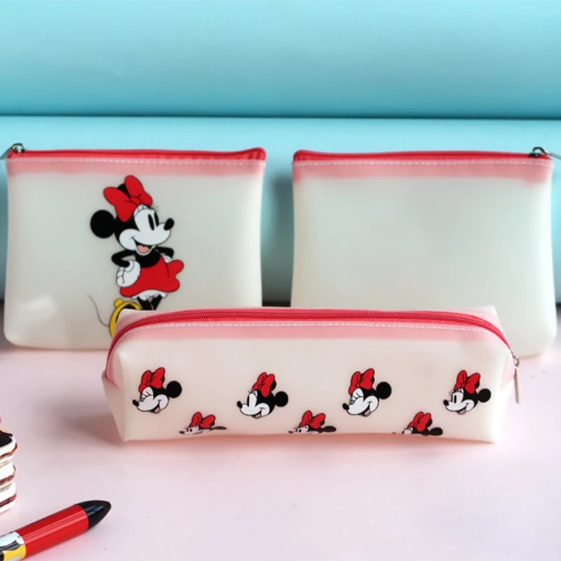

1 pc Disney cute Mickey Minnie Mouse portable coin purse multi-purpose storage pencil bag cartoon purse handbag Pencil case