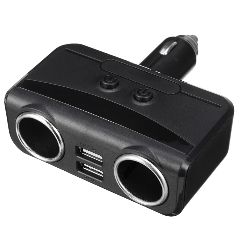 DC 12-24V автомобильный прикуриватель USB зарядное устройство Черный прикуриватель разветвитель двойной usb порт зарядки зарядное устройство для мотоцикла