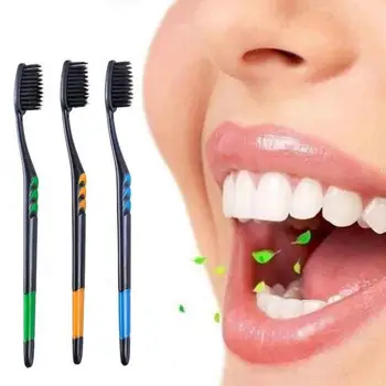 

10pcs/Pack Black Bamboo Toothbrush Eco friendly Brush Tooth Brosse a Dents Soft Charcoal Toothbrush Nano Tooth Brush Adults