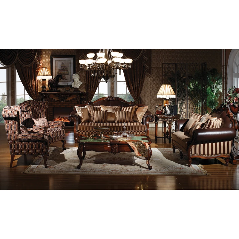 Móveis clássicos reais sofá antigo para sala de estar 2.Sofás p/ sala