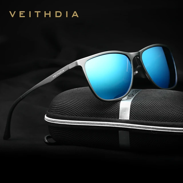 VEITHDIA Retro Aluminum Magnesium Brand Men's Sunglasses Polarized Lens  Vintage Eyewear Accessories Sun Glasses For Male