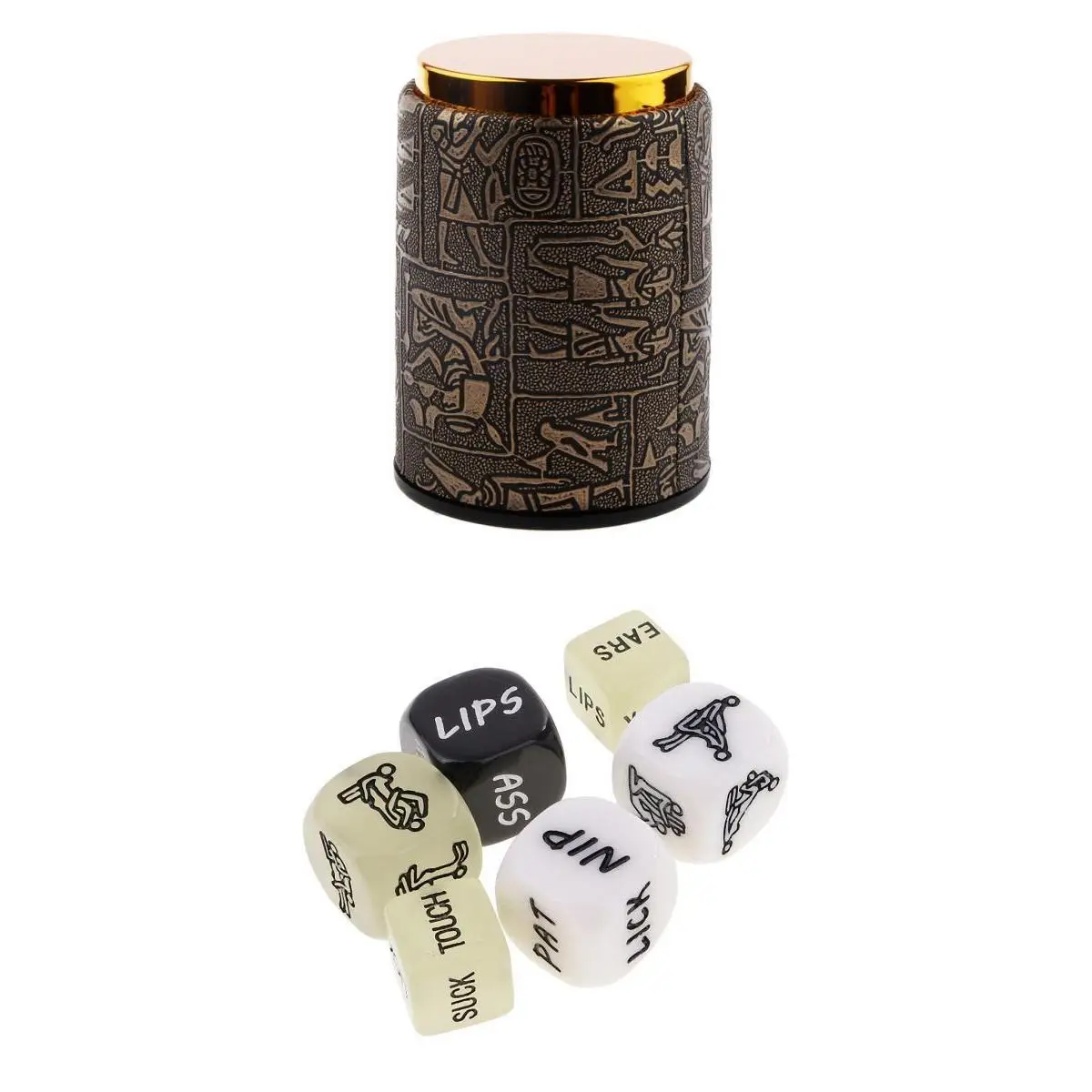 6 peices Funny Spicy Sex Love Dice for Bachelor Party or Love Couples +Dice cup