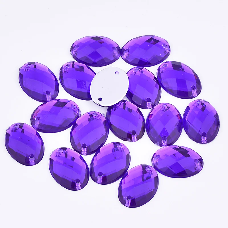 Dark Purple JUNAO 18*25 мм шитье прозрачный белый цвет овальные Стразы с плоской задней стороной акриловые стразы аппликации Пришивные кристаллы Камни для одежды - Цвет: Dark Purple