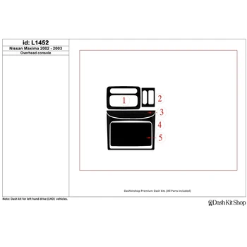 

Interior lining for Nissan Maxima 2002-2003. Set L1452.