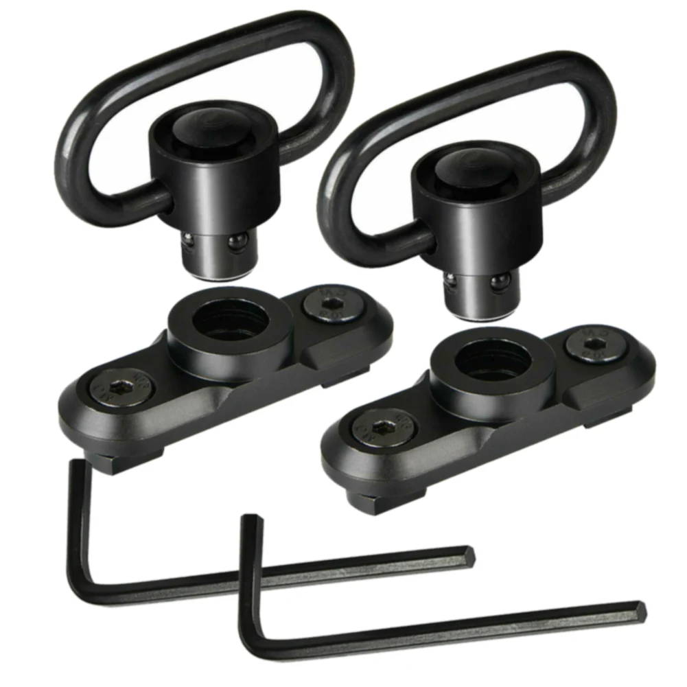 

6pcs/2 Set Standard Hunting Push Button Swivel Adaptor Tool Easy Install Quick Release Sling Mount Attachment For M-lok Rail