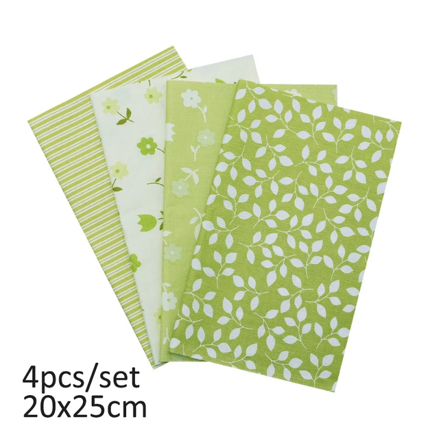 20cmx25cm and 25cmx25cm Cotton Fabric Printed Cloth Sewing Quilting Fabrics for Patchwork Needlework DIY Handmade Material 4pcs 20x25cm