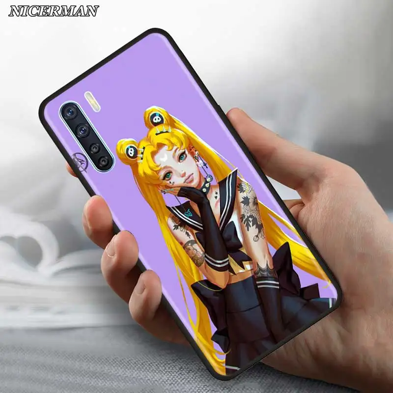 Тонкий чехол для Oppo A5 A9 2020 A31 A52 A72 Reno3 Youth Find X2 F11 Pro Lite телефона Сейлор Мун