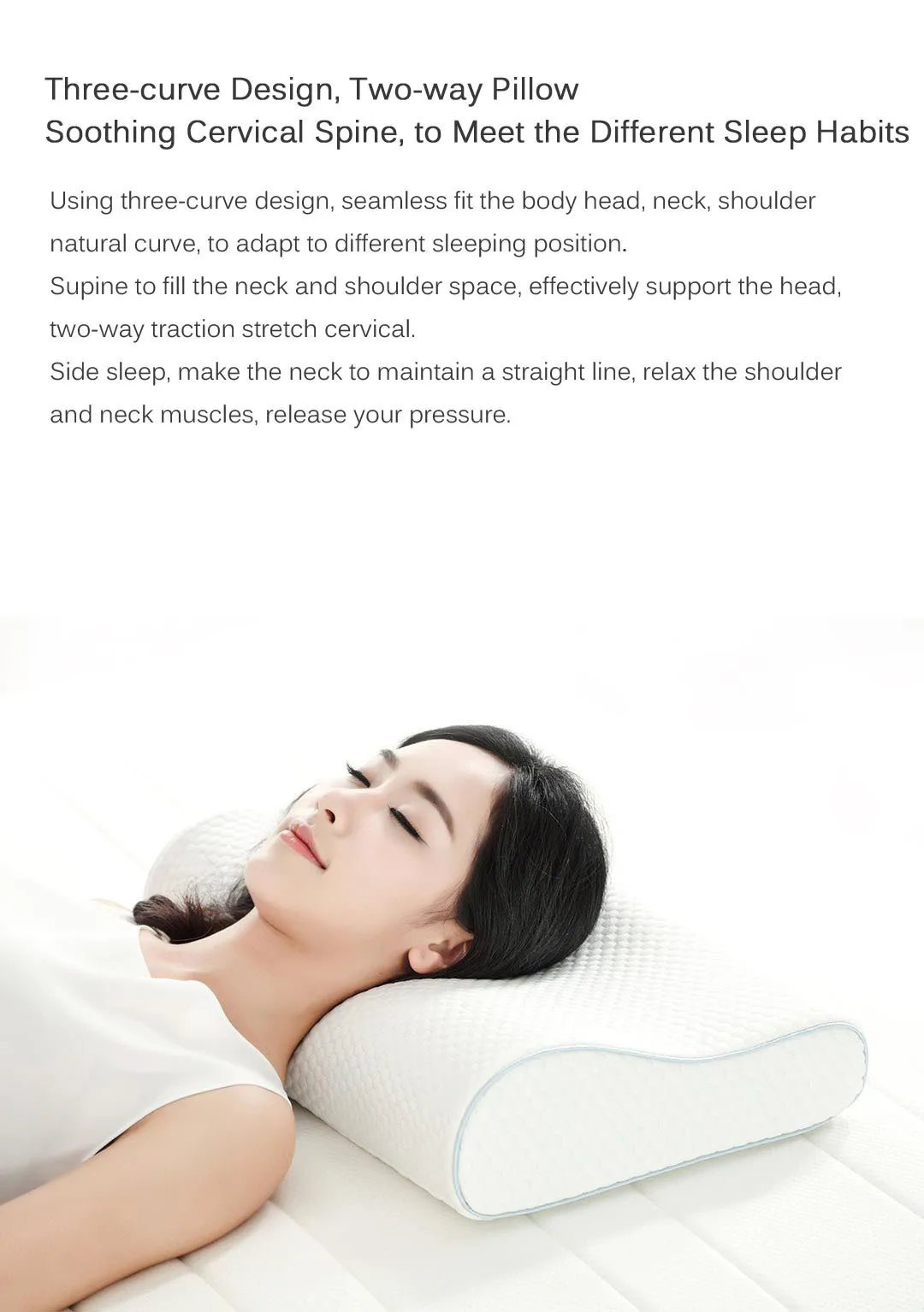 Original Xiaomi 8H Cool Feeling Slow Rebound Memory Cotton Pillow H1 Super Soft Antibacterial Neck Support Pillow