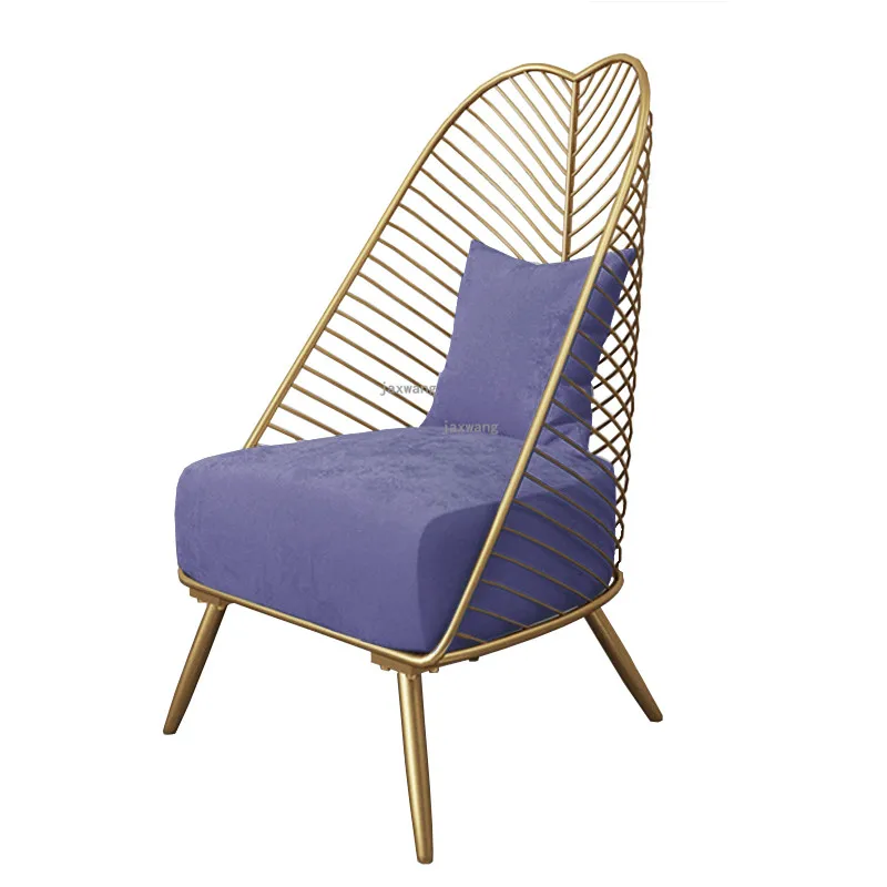 Новинка, металлический железный стул для отдыха с высокой спинкой, креативная мебель в скандинавском стиле, губчатая подушка для гостиной, дивана, кресла, Настраиваемые - Цвет: J
