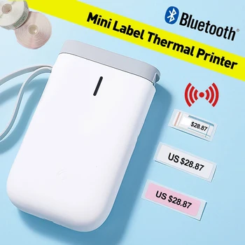 

Portable Thermal Label Printer Handheld Name Price Sticker Printer BT Connection with USB Cable for Home Office Supermarket