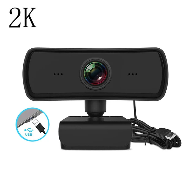 Webcam avec Microphone HD USB Webcams PC de Bureau Ordinateur portable  Streaming Web Caméra pour Windows Webcam pour les Appels Vidéo Conférence  2K