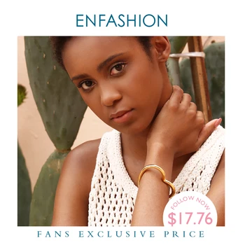 

ENFASHION Heart Cuff Bangles For Women Accessories Gold Color Brass Bracelets Fashion Jewelry Friends Gifts 2020 Pulseira BC2006