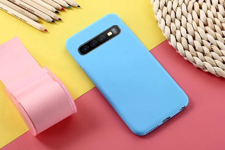 Чехол TRISEOLY для samsung Galaxy S10 5G чехол простой сплошной цвет мягкий силиконовый бампер чехол для samsung Galaxy S10 Plus S10e чехол