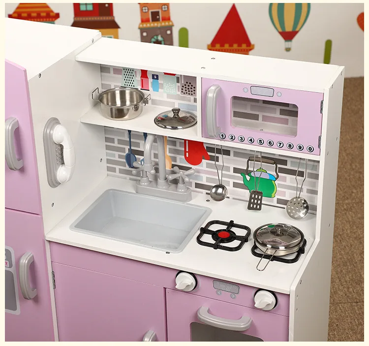 Purple Large Kitchen Model Play House Toys with Refrigerator Oven Gas Stove GIRL'S Birthday Gift