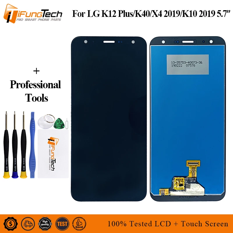 

5.7" LCD With Frame For LG K40 2019 LCD Display Touch Screen Digitizer Assembly For X420 LMX420HM LMX420EM / K12 Plus