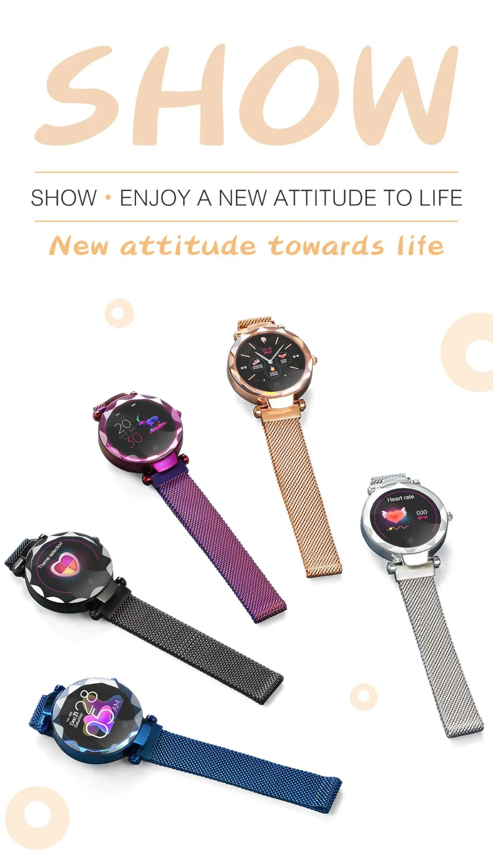 HI18 Смарт часы reloj inteligente relogio android трекер монитор montre подключение akilli saatler zegarek для женщин
