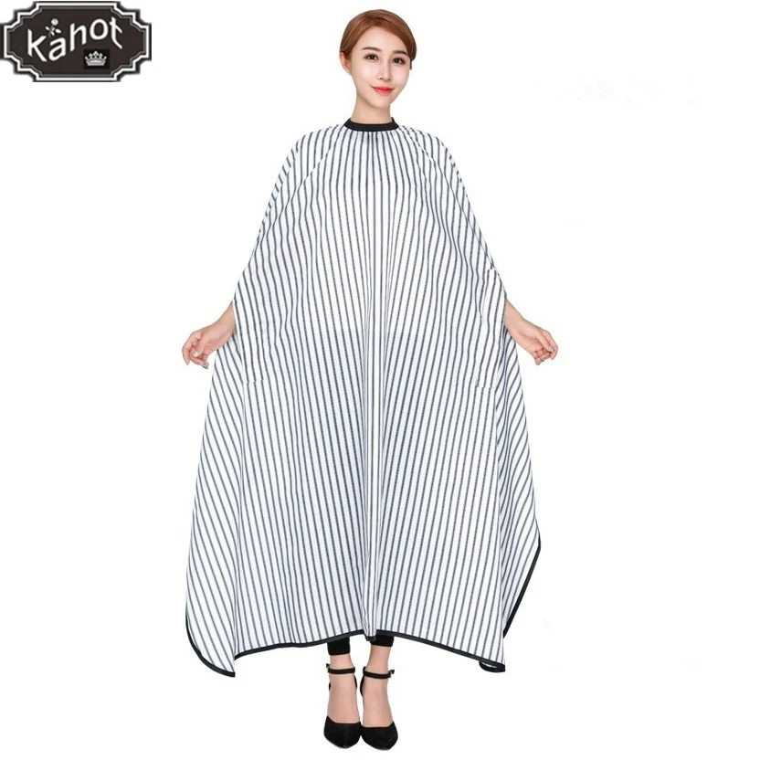 

Hair Salon Hair Stylist Black White Stripes Haircut Perm Dye Cape Waterproof Non-Stick Hair Apron Barber Shop Hairdresser Tools