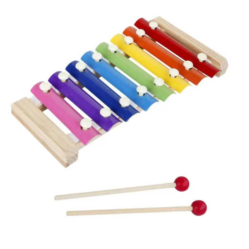 

8 Scales Wood Octave Knock Xylophone Pine Steel Sheet Improve Study Week Percussion Instrument Kid Music Puzzle Toy