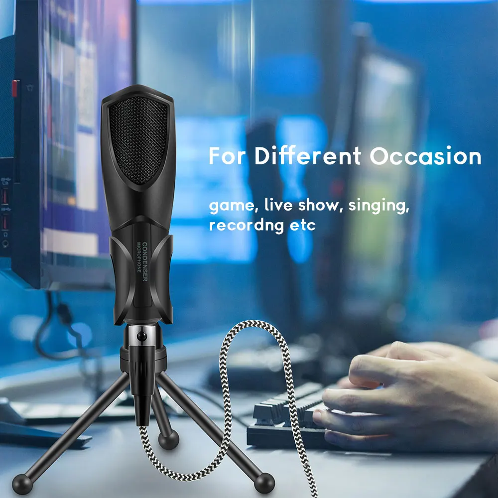 FELYBY Q3B USB конденсаторный настольный микрофон для компьютера ноутбука голосового