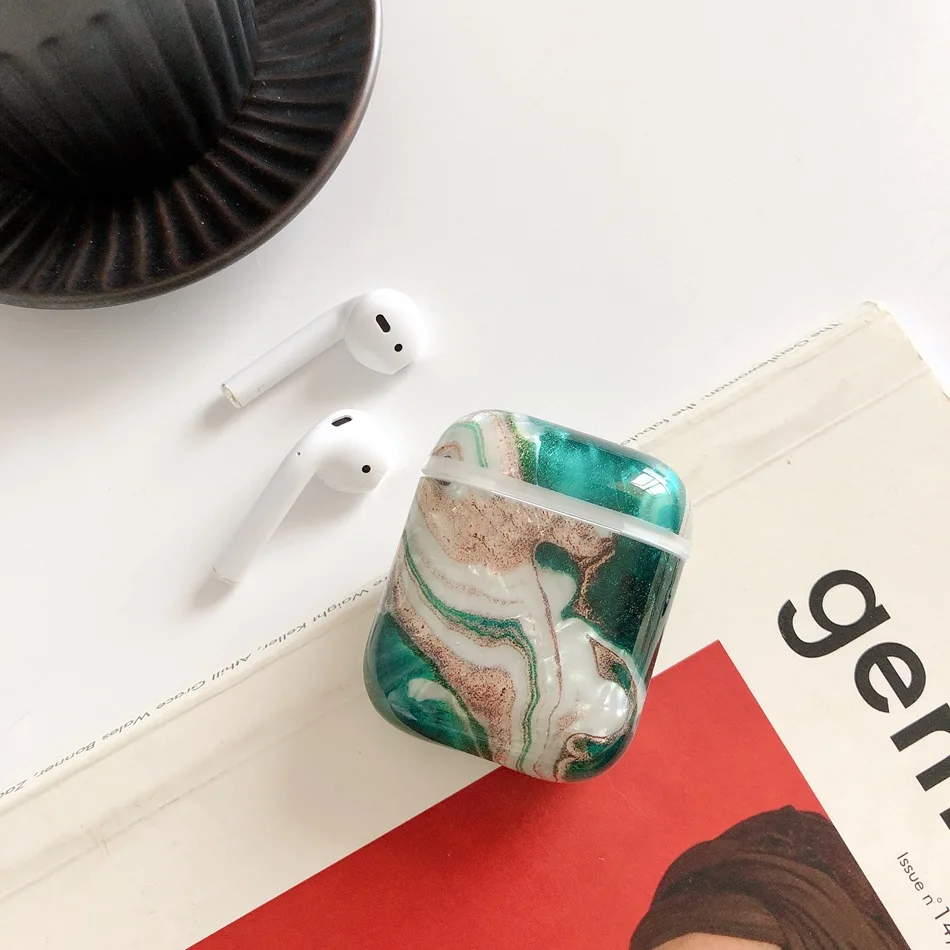 Чехол для наушников Airpods 2 чехол Роскошный Мраморный чехол для наушников для Apple Air Pods чехол для защиты кожи чехол для наушников Аксессуары - Цвет: 277-A4