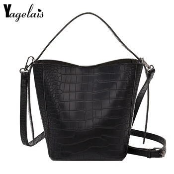 

2pcs/set Luxury Handbags Women Bags Designer Crocodile Pattern Bucket Shoulder Bags Crocodile Leather Clutch For Women
