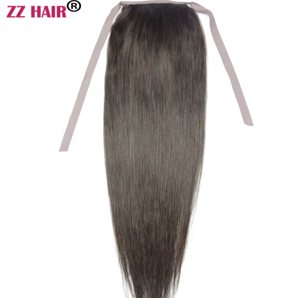 ZZHAIR 80 г 1"-24" машинное производство remy волосы лента Конский хвост на заколках человеческие волосы для наращивания конский хвост Натуральные Прямые Волосы