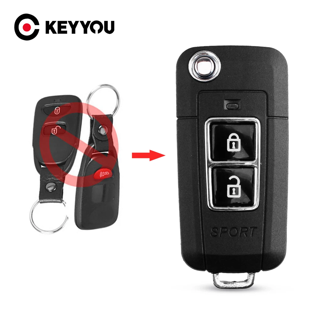 Чехол KEYYOU модифицированный для Hyundai Tucson Elantra Santa FE 2 + 1 кнопка откидной раскладной