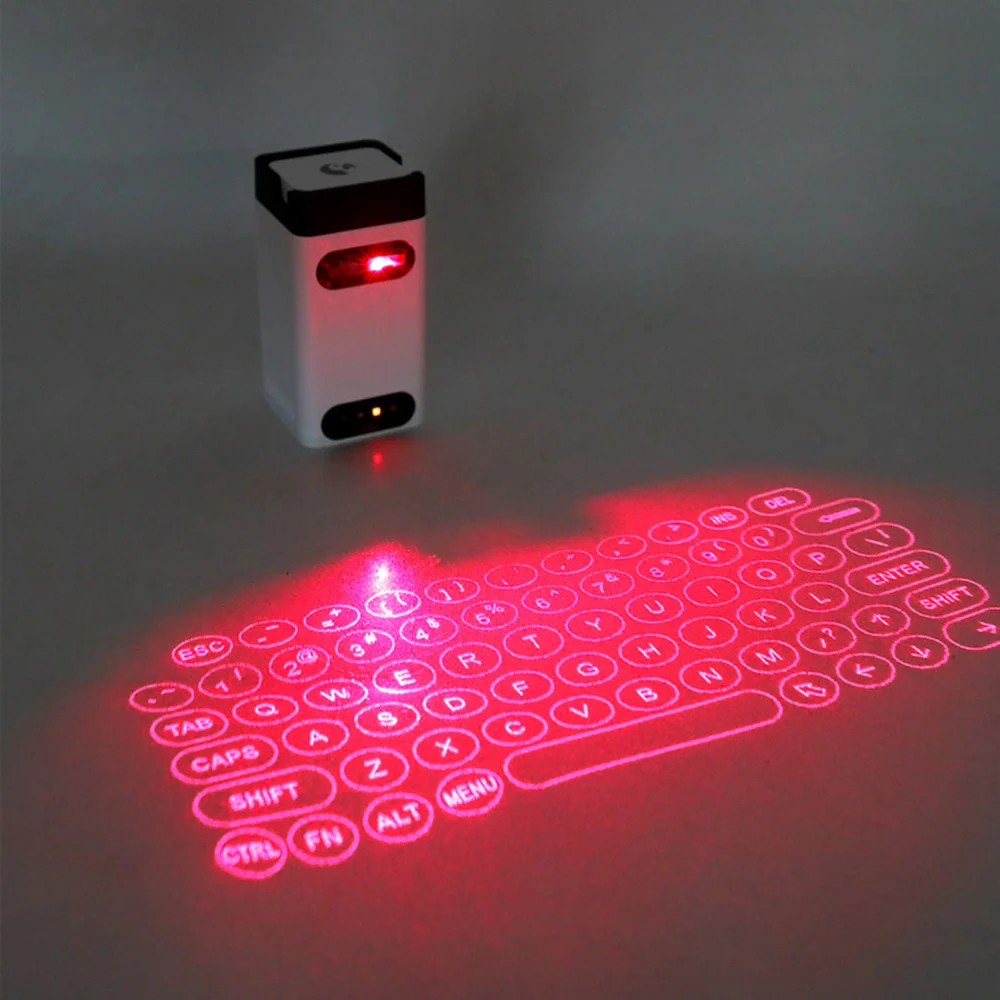 Круглая винтажная QWERTY портативная Виртуальная сенсорная клавиатура и мышь BT проекция для смартфонов/ПК/планшетов