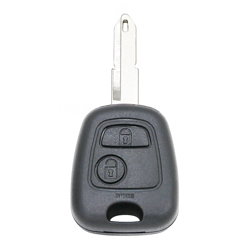 2 кнопки дистанционный умный корпус для автомобильного ключа чехол Корпус Fob с необработанное лезвие для peugeot 106 206 306 406